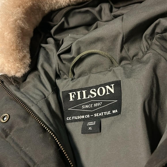 FILSON ‘Northwest’ Goose Down Parka, Shearling Trim, Size XL, PERFECT CONDITION - Picture 15 of 17